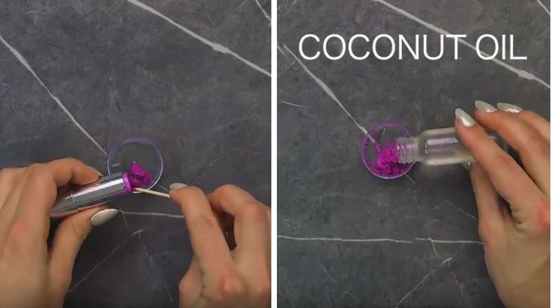 astuce beauté rouge à lèvres cassé huile de coco