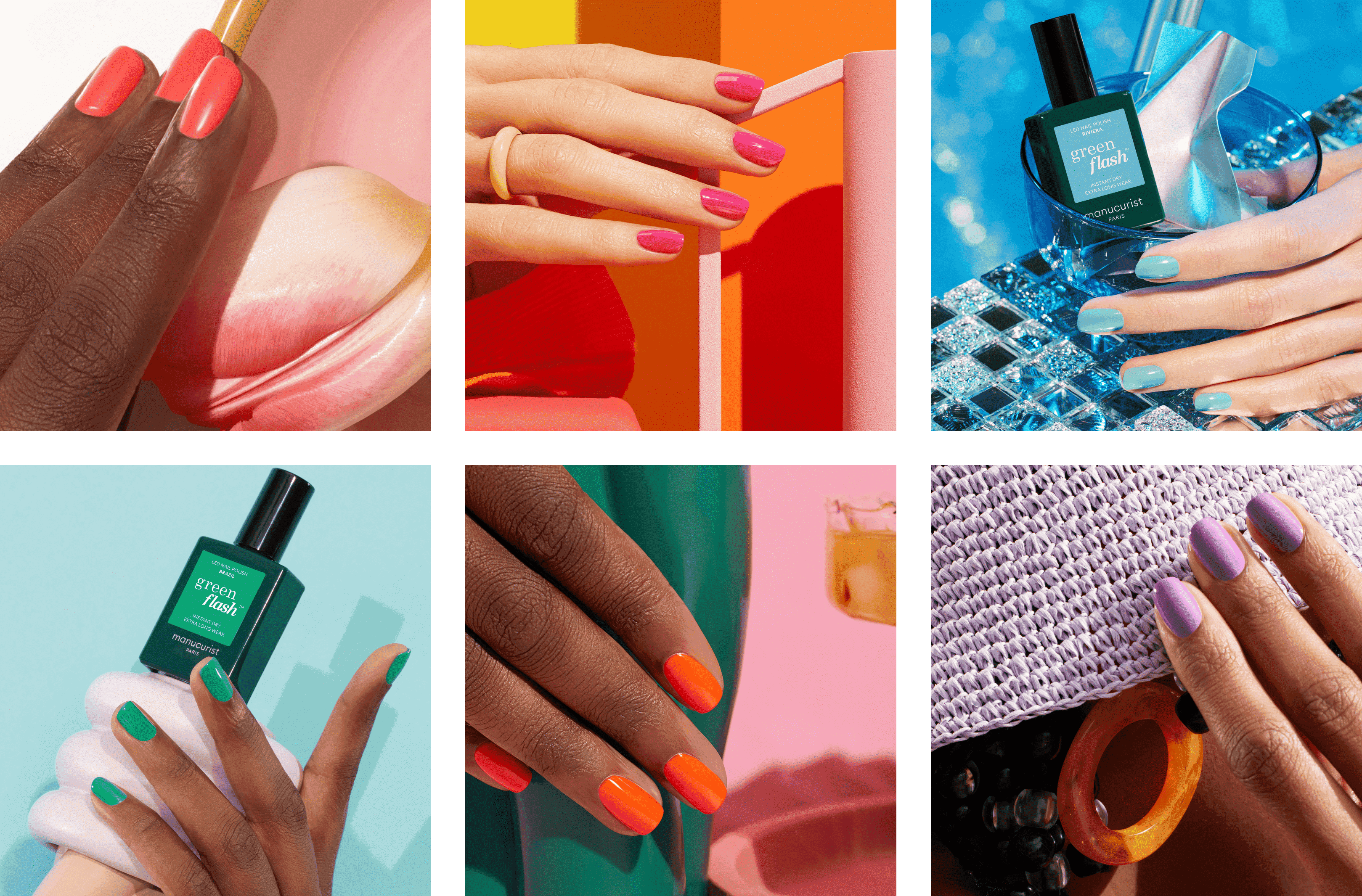 Cet été, faites le choix des vernis à ongles aux couleurs acidulées : un éventail de couleurs vives qui rehaussent tous les styles.