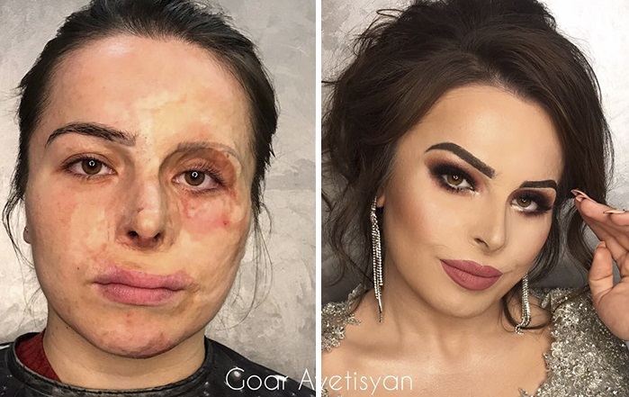 peau femmes maquillage avant après transformation