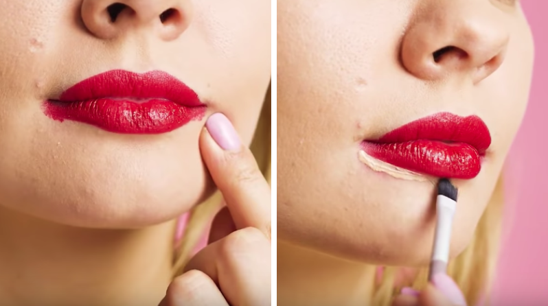 astuces maquillage rouge a levres qui depasse