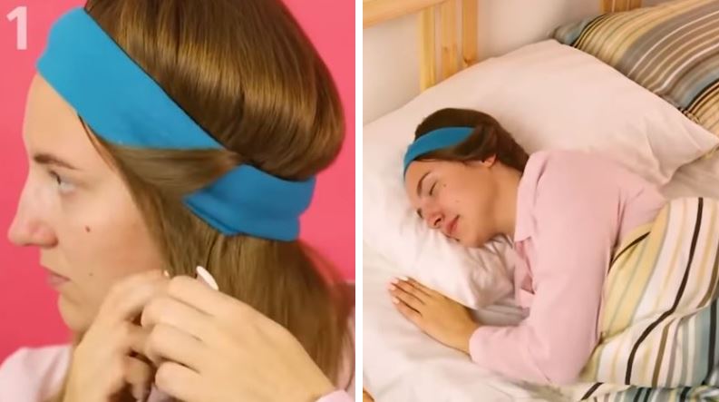astuces coiffures lit aller se coucher bandeau